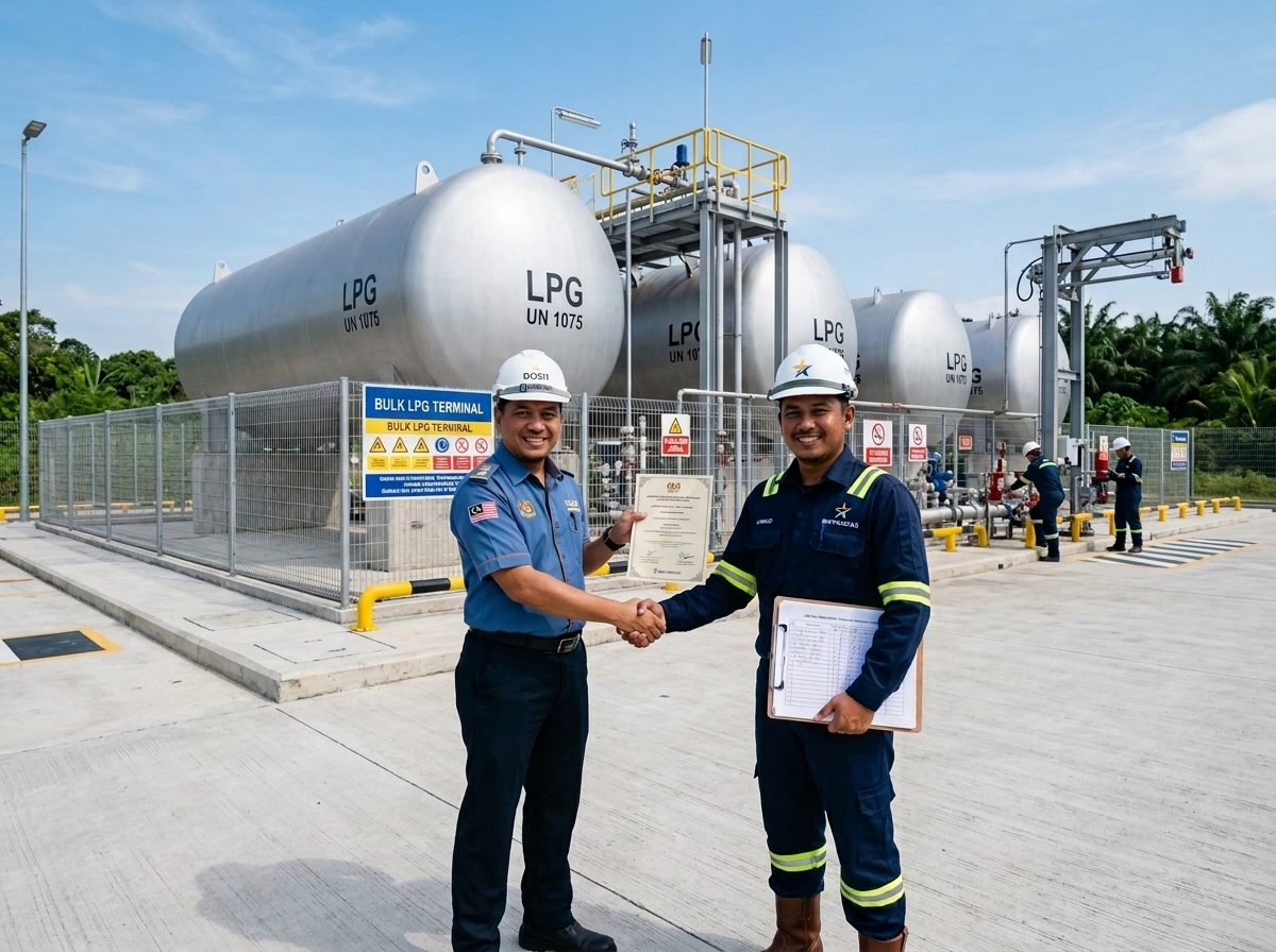Authority submission gas Malaysia team handing over compliance certificate